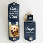 Once By My Side - Personalized PU Leather Keychain - Upload Image, Memorial Gift, Sympathy Gift