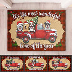 It's The Most Wonderful Time Of The Year - Dogs Christmas - Personalized Decorative Mat