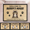 Personalized Welcome to Cat's House - Funny Personalized Cat Decorative Mat, Doormat