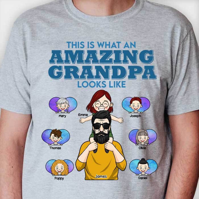 Amazing Dad Papa Looks Like - Personalized Unisex T-shirt, Hoodie - Gift For Dad, Grandpa