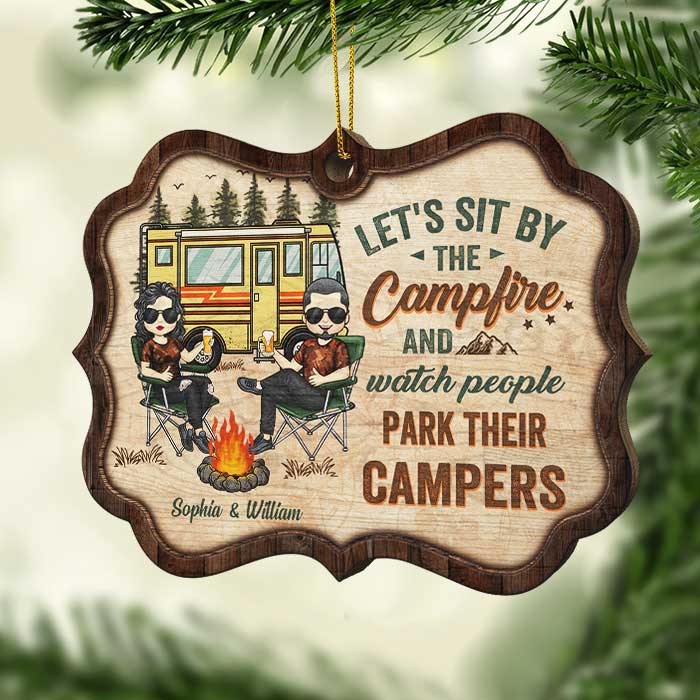 The Best Memories Are Made Around The Campfire - Gift For Camping Couples, Personalized Custom Benelux Shaped Wood Christmas Ornament