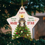 Because In This House - There's Only One Star - Personalized Custom Star Shaped Wood Christmas Ornament