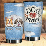 Dog Mom Jeans Texture - Personalized Tumbler