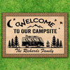 Welcome To Our Campsite - Personalized Decorative Mat