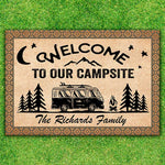 Welcome To Our Campsite - Personalized Decorative Mat