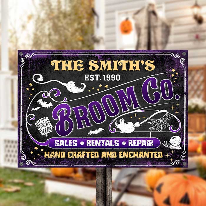 The Family Broom Co. - Personalized Metal Sign.