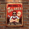 BBQ Area - The Grill Legend - Personalized Metal Sign