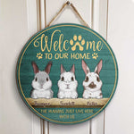 Welcome To The Rabbit Home - Personalized Door Sign