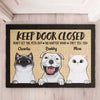 Don't Let The Pets Out - Funny Personalized Decorative Mat, Doormat (Cat & Dog)