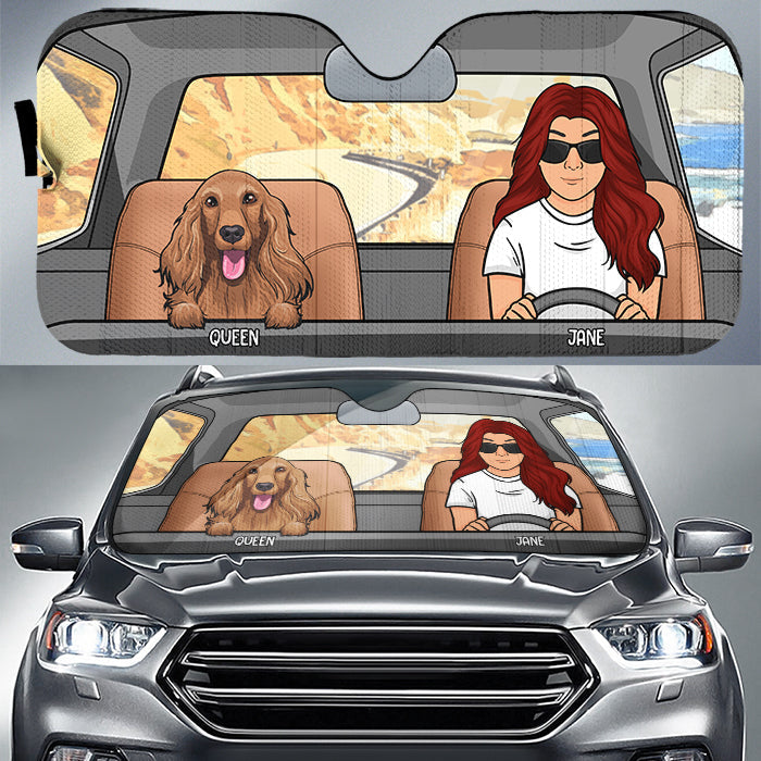 Car Protection With Fur Babies - Personalized Dog Auto Sun Shade