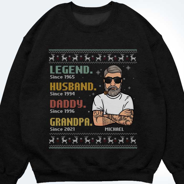 Legend Husband Daddy Grandpa  - Personalized T-shirt, Hoodie, Unisex Sweatshirt