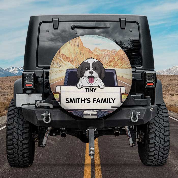 Peeking Out The Window - Personalized Dog Spare Tire Cover
