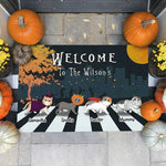 Halloween For Cats - Welcome To The Cat Family Crosswalk - Personalized Decorative Mat, Halloween Ideas.