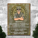 This Property Is Protected By A Veteran - Personalized Metal Sign