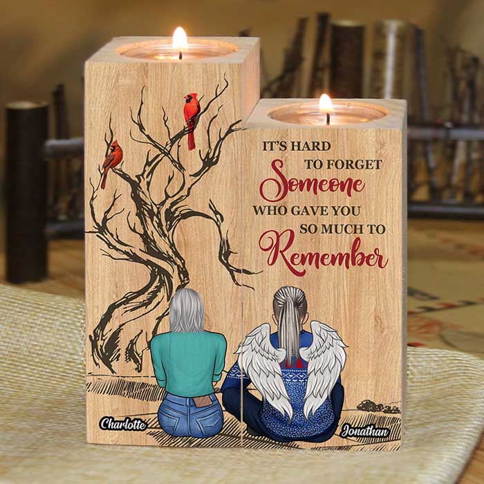 It's Hard To Forget You - Personalized Candle Holder - Memorial Gift, Sympathy Gift
