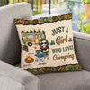 Just A Girl Who Loves Camping - Personalized Camping Pillow (Insert Included)