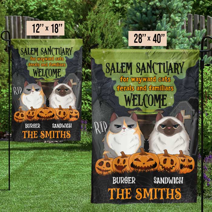 Salem Sanctuary For Wayward Cats - Personalized Funny Cat Flag