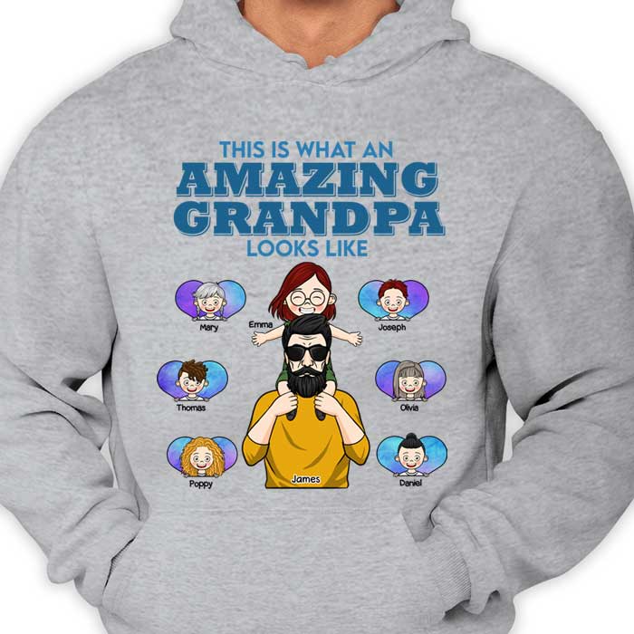 Amazing Dad Papa Looks Like - Personalized Unisex T-shirt, Hoodie - Gift For Dad, Grandpa