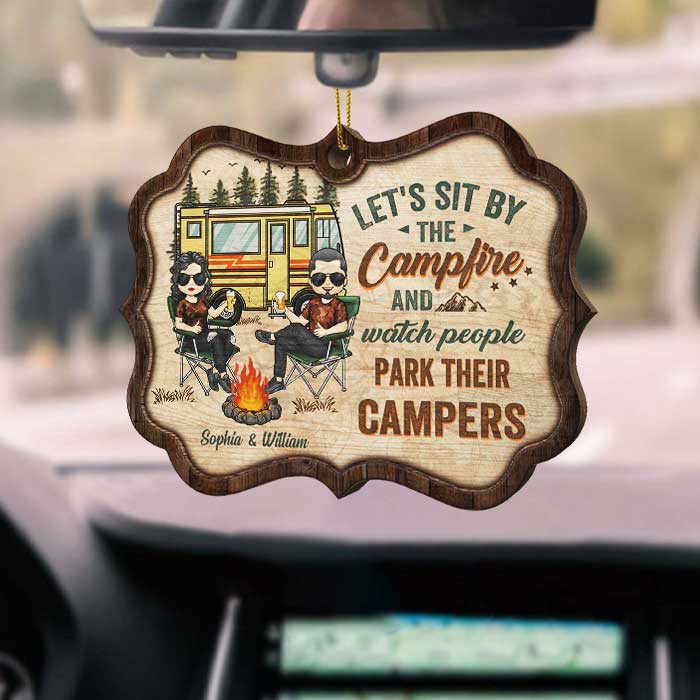The Best Memories Are Made Around The Campfire - Gift For Camping Couples, Personalized Custom Benelux Shaped Wood Christmas Ornament