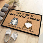 Custom Name Cat Lover Housewarming Gifts - Personalized Doormat