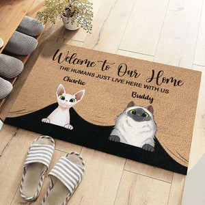 Welcome To My Home - Funny Personalized Cat Decorative Mat.