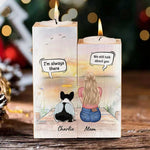 Custom Name Memorial Dog Loss Gifts for Pet Moms - Personalized Color Candle Holder