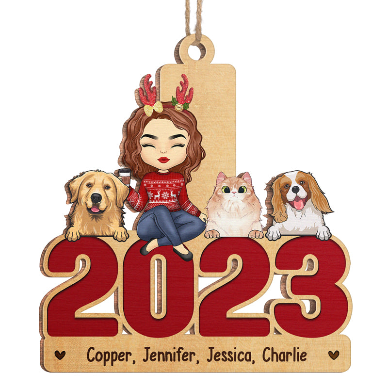 Personalized Whole Family & Dog & Cat Digital Art (up to 5) Christmas  Blessings