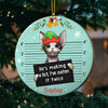 I Knocked Down The Christmas Tree - Personalized Custom Round Shaped Wood Christmas Ornament