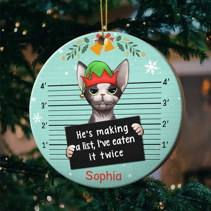 I Knocked Down The Christmas Tree - Personalized Custom Round Shaped Wood Christmas Ornament