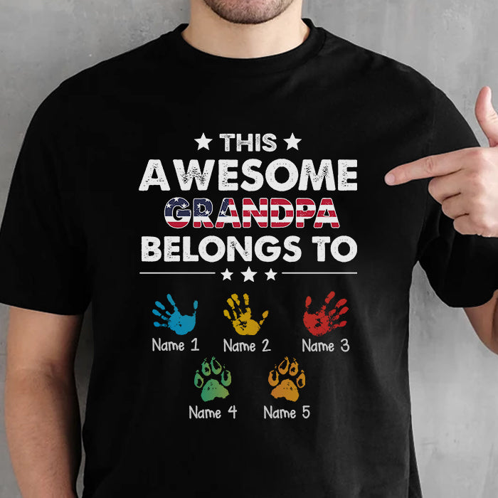 This Awesome Dad Belongs To - Gift For Dad, Personalized Unisex T-Shirt