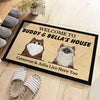 Personalized Welcome to Cat's House - Funny Personalized Cat Decorative Mat, Doormat