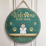 Welcome To The Rabbit Home - Personalized Door Sign
