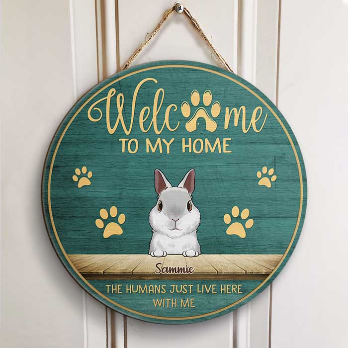 Welcome To The Rabbit Home - Personalized Door Sign.