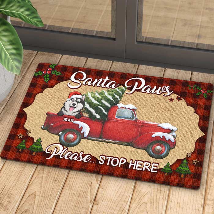 It's The Most Wonderful Time Of The Year - Dogs Christmas - Personalized Decorative Mat.