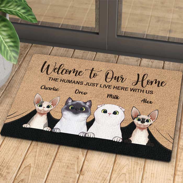 Welcome To My Home - Funny Personalized Cat Decorative Mat.