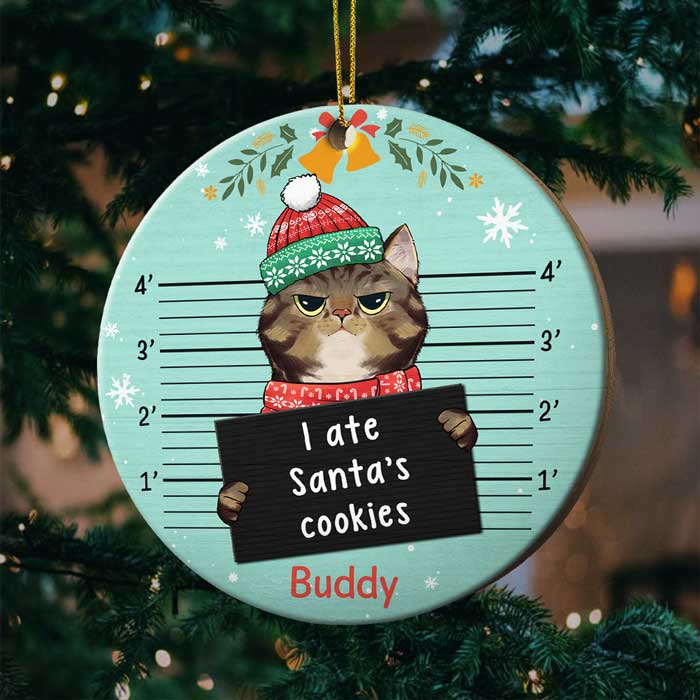I Knocked Down The Christmas Tree - Personalized Custom Round Shaped Wood Christmas Ornament
