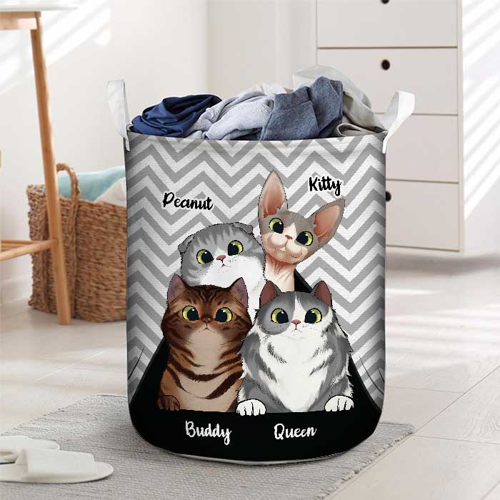 Life Is Better With Adorable Cats - Personalized Laundry Basket
