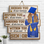 Before You, All Your Dreams - Personalized Shaped Wood Sign - Graduation Gift