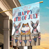 Happy 4th Of July, Welcome To Our Cat Home - 4th Of July Decoration - Personalized Flag