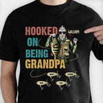 Hooked On Being Grandpa - Gift For Dad, Grandpa - Personalized Unisex T-Shirt, Hoodie