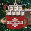 Festive Christmas Hot Chocolate With Marshmallow And Candy Cane - Personalized Custom Marshmallow Shaped 2 Layered Wood Christmas Ornament - Gift For Family Members, Christmas Gift