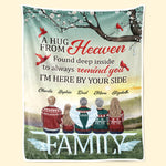 Custom Name Heaven Hug Memorial Family Gifts - Personalized Blanket
