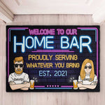 Welcome To Our Home Bar - Gift For Couples, Husband Wife, Personalized Decorative Mat