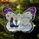 Your Wings Were Ready But Our Hearts Were Not - Personalized Custom Butterfly Shaped Acrylic Christmas Ornament - Memorial Gift, Sympathy Gift, Christmas Gift