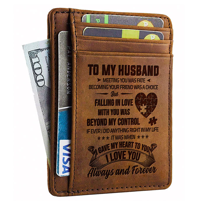 I Gave My Heart To You Love You Always And Forever - Card Wallet - To My Husband, Gift For Husband, Anniversary, Engagement, Wedding, Marriage Gift, Christmas Gift