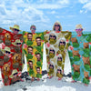Tropical Leaves And Flowers - Personalized Custom Beach Towel - Upload Image, Gift For Family, Gift For Kids