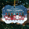 The Love Between A Mother & Daughters Is Forever - Family Personalized Custom Ornament - Acrylic Benelux Shaped - Christmas Gift For Daughter From Mother