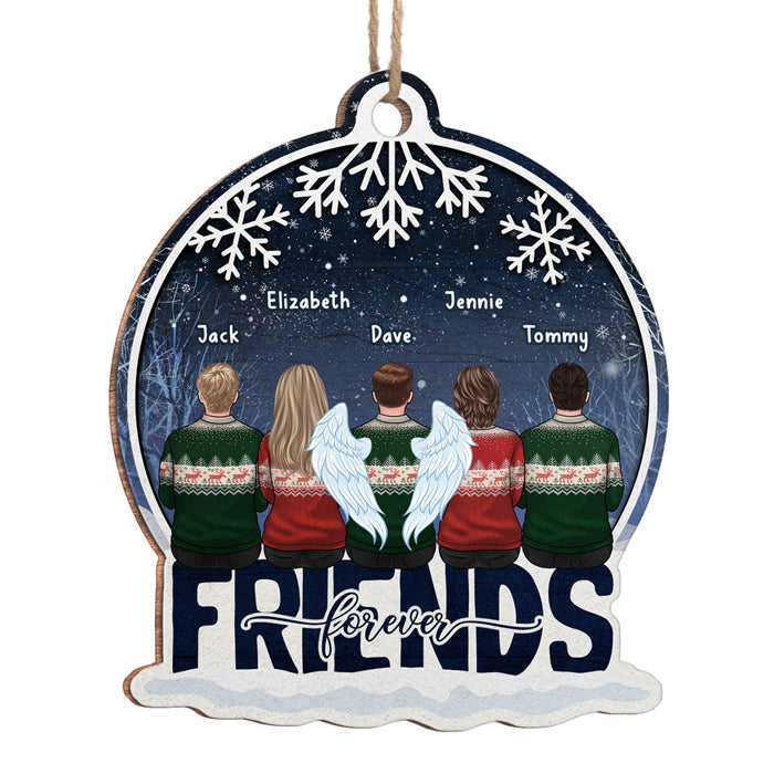 We're Best Family Forever - Family Personalized Custom Ornament - Wood Snow Globe Shaped - Christmas Gift For Family Members, Best Friends, BFF
