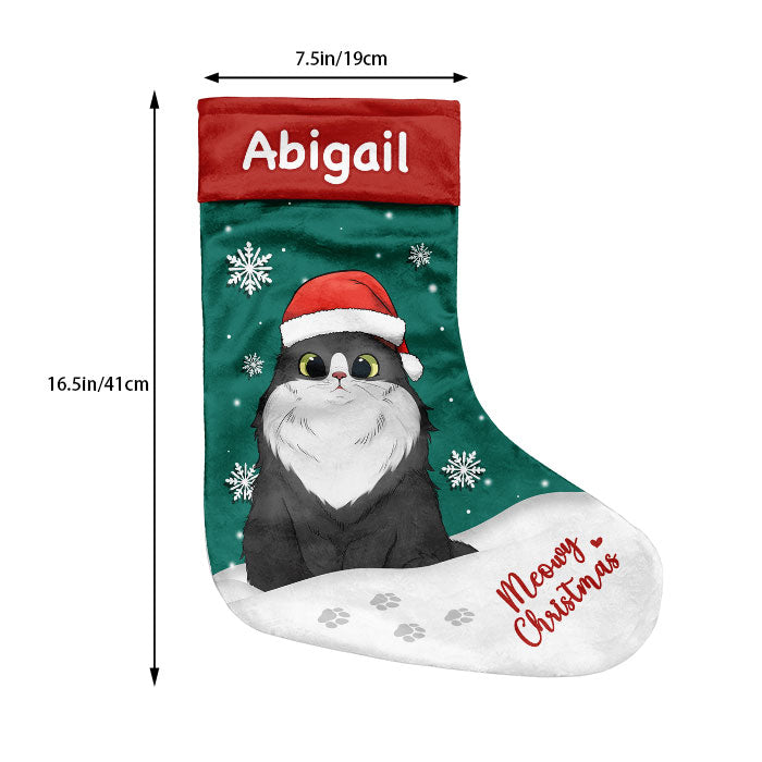 Christmas Is So Much Fun When You Are A Cat - Cat Christmas Costumes - Personalized Christmas Stocking.