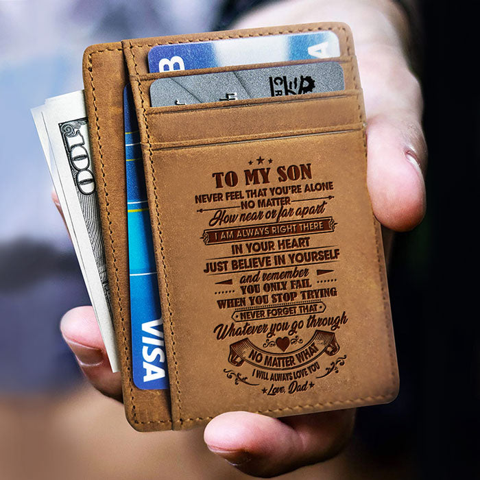No Matter How Near Or Far Apart I’m Always Right Next To You - Card Wallet - To My Son, Gift For Son, Son Gift From Dad And Mom, Birthday Gift For Son, Christmas Gift